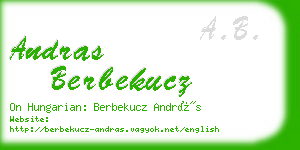 andras berbekucz business card